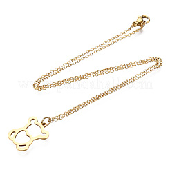 201 Stainless Steel Pendant Necklaces&nbsp;NJEW-T009-JN127-40-2