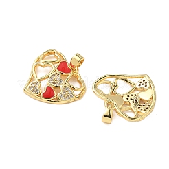 Brass Micro Pave Clear Cubic Zirconia Pendants&nbsp;KK-B139-02G