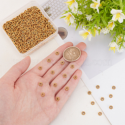 300Pcs Tibetan Style Alloy Beads Daisy Spacer Beads&nbsp;TIBEB-PH0005-05AG