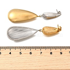 304 Stainless Steel Two Tone Dangle Stud Earrings&nbsp;EJEW-M104-01A-PG