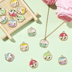 15Pcs 5 Styles Alloy Enamel Pendants&nbsp;ENAM-YW0009-27