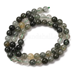 Natural Green Rutilated Quartz Beads Strands&nbsp;G-E561-14-6mm