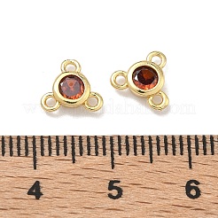 Brass Micro Pave Cubic Zirconia Flat Round Chandelier Component Links&nbsp;KK-B170-05G