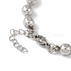 Non-Tarnish 304 Stainless Steel Ball Chain Beaded Bracelets for Women&nbsp;BJEW-B092-05P