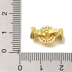 Rack Plating Ring Brass Micro Pave Cubic Zirconia Fold Over Clasps&nbsp;KK-F883-19G-01