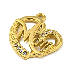 Ion Plating(IP) Real 18K Gold Plated 304 Stainless Steel Rhinestone Pendants&nbsp;STAS-P341-09G-02