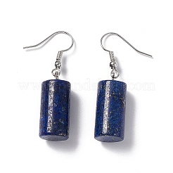Natural Sodalite Cylindrical Dangle Earrings&nbsp;EJEW-D188-01P-06