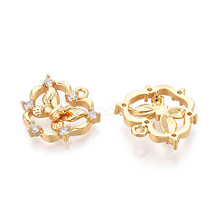 Brass Micro Pave Cubic Zirconia Pendants&nbsp;X1-KK-N263-77B-G