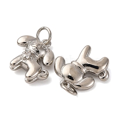 Brass Micro Pave Cubic Zirconia Charms&nbsp;KK-P308-57P