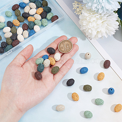 81pcs 9 colors Natural Lava Rock Beads Strands&nbsp;G-AR0005-63