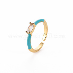 Brass Enamel Cuff Rings&nbsp;RJEW-T016-29-NF