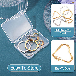 6Pcs 6 Styles 304 Stainless Steel Split Key Rings&nbsp;STAS-TA0003-46