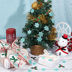 100Pcs Mistletoe/Holly Leaf Cloth Ornament Accessories&nbsp;DIY-GF0007-15