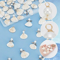 6 Styles Copper Wire Wrapped Shell Pendants&nbsp;FIND-AR0005-14