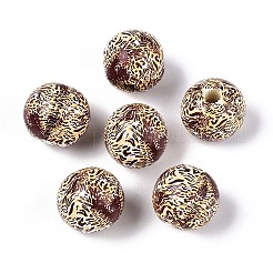 Printed Schima Wood Beads&nbsp;WOOD-N017-01