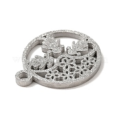 Non-Tarnish 304 Stainless Steel Textured Pendants&nbsp;STAS-J040-07B-P