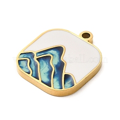 Ion Plating(IP) 304 Stainless Steel Enamel Pendants&nbsp;STAS-Q301-13G