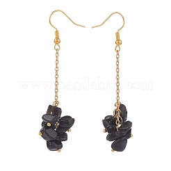 Natural Obsidian Chips Beaded Jewelry Set&nbsp;SJEW-JS01230-01