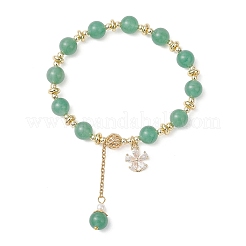 Natural Green Aventurine Round Beaded Bracelets for Women&nbsp;BJEW-JB13123-02