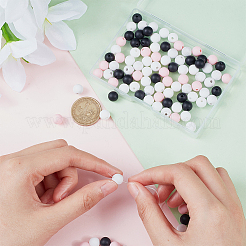 120Pcs 4 Colors Food Grade Eco-Friendly Silicone Focal Beads&nbsp;SIL-PH0001-12
