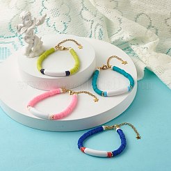 Handmade Polymer Clay Heishi Beaded Bracelet&nbsp;BJEW-JB07325