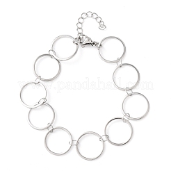 304 Stainless Steel Ring Link Chain Bracelets&nbsp;BJEW-P373-02C-P