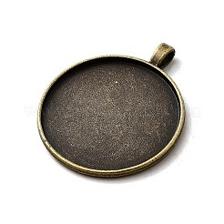 Vintage Tibetan Style Alloy Large Pendant Cabochon Settings&nbsp;TIBEP-M018-117AB-NF