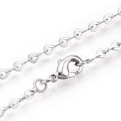 Brass Heart Link Chain Necklaces&nbsp;NJEW-N054-10P