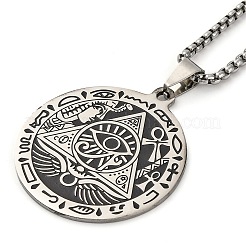 Egypt Theme 201 Stainless Steel Eye of Horus Pendant Necklaces&nbsp;NJEW-S007-08P