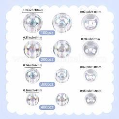 1000Pcs 4 Styles Transparent Acrylic Beads&nbsp;MACR-PA0001-02