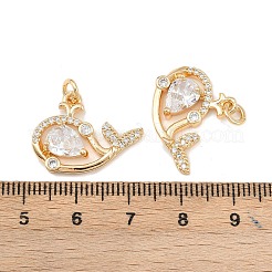 Brass Micro Pave Cubic Zirconia Pendants&nbsp;KK-K407-57G