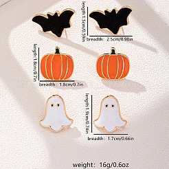 3 Pairs Halloween Alloy Enamel Stud Earrings&nbsp;FS-WGD9D4F-01