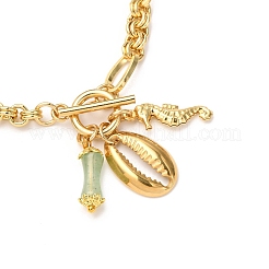Stainless Steel & Natural Green Aventurine Charm Bracelets&nbsp;BJEW-JB12430