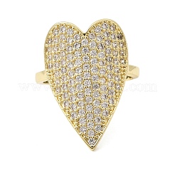 Brass Micro Pave Cubic Zirconia Cuff Open Rings for Women&nbsp;RJEW-K264-11G