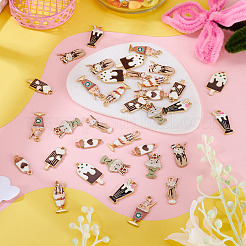 36Pcs 9 Styles Alloy Enamel Pendants&nbsp;ENAM-BG0001-05