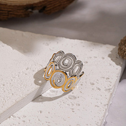 304 Stainless Steel Cuff Open Rings&nbsp;WG57FB1-01