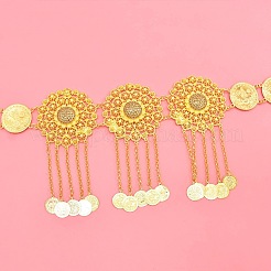 Alloy Crystal Rhinestone Coin Link Hollow Flower Tassel Waist Body Chains for Women&nbsp;FS-WGEDFED-01