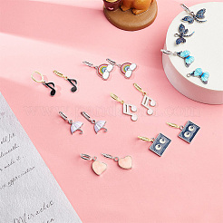 20Pcs Brass Huggie Hoop Earring Findings&nbsp;KK-BBC0025-13