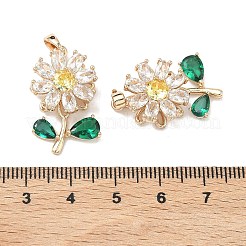 Brass Micro Pave Cubic Zirconia Rotatable Pendants&nbsp;X-KK-A287-02G