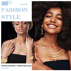 Alloy Chocker Necklaces & Spiral Dangle Stud Earrings & Stainless Steel Open Cuff Rings&nbsp;SJEW-AN0001-50