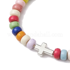 Colorful Rondelle Acrylic Braided Bead Bracelets&nbsp;BJEW-JB10339-02