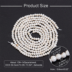 2 Strands Natural Cultured Freshwater Pearl Beads Strands&nbsp;PEAR-NB0002-35
