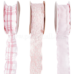 3 Rolls 3 Styles Polyester & Linen Ribbon for Sewing Decoration&nbsp;OCOR-CY0003-65