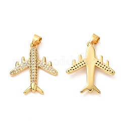 Brass Micro Pave Clear Cubic Zirconia Pendants&nbsp;KK-G399-26