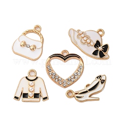 10Pcs 5 Styles Fashion Theme Alloy Enamel Pendants&nbsp;ENAM-FP0002-74
