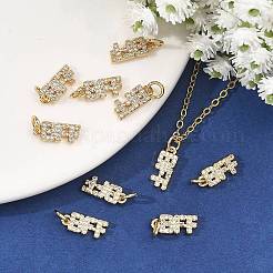 SHEGRACE Brass Micro Pave Clear Cubic Zirconia Pendants&nbsp;XGRQ2C624-408G