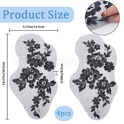 Flower Polyester Embroidery Sew on Appliques&nbsp;PATC-WH0012-32A