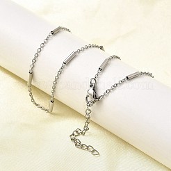 304 Stainless Steel Column Link Chain Necklaces for Women Men&nbsp;NJEW-A058-01P