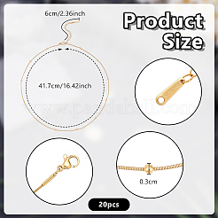 20Pcs Stainless Steel Round Snake Chain Necklaces with Ball&nbsp;NJEW-OC0001-08G