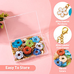 16Pcs 8 Colors Acrylic Flower Pendant Locking Stitch Markers&nbsp;HJEW-TA0001-19